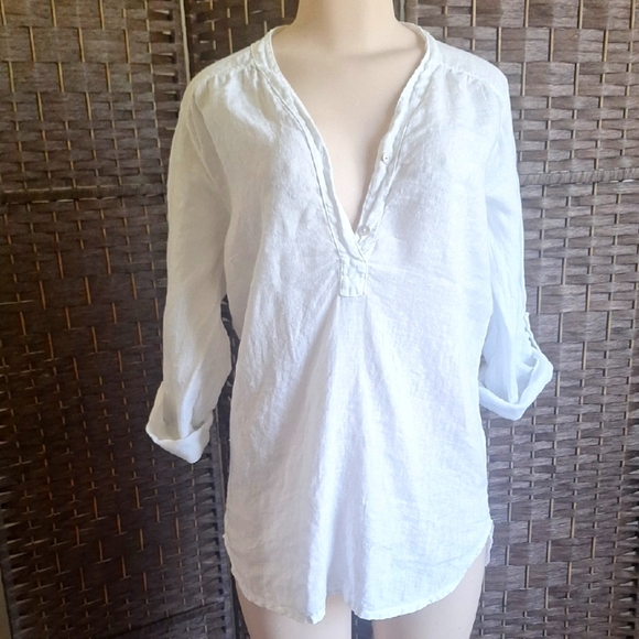 Rosemarine Tops - 3/$20 Rosemarine Linen Long Sleeve Shirt, Sz Small